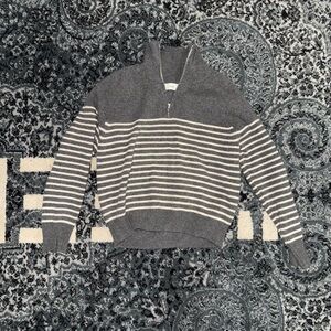 Dunst- Gray & White Striped Women’s Sweater